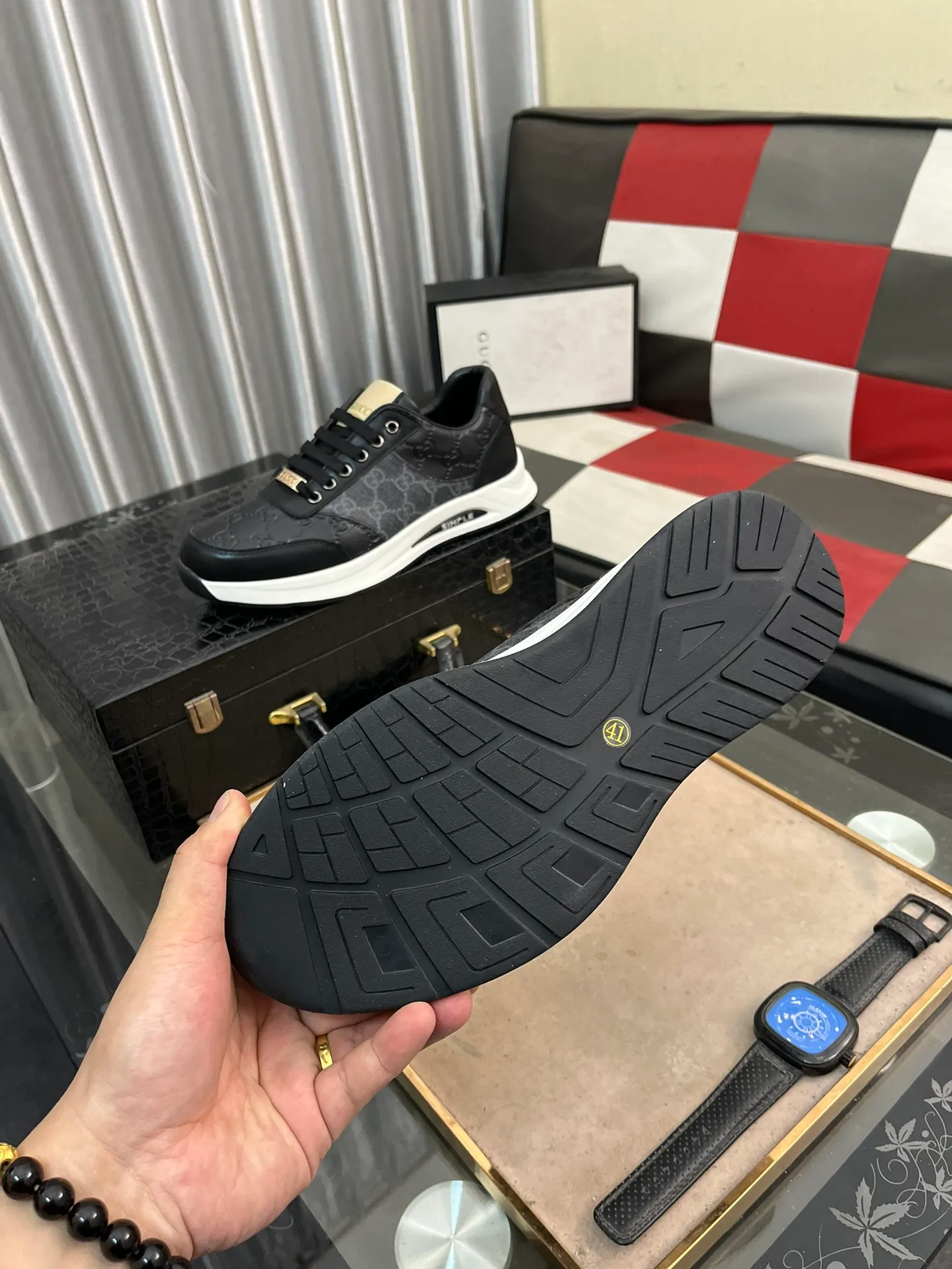 Men's Men's Shoes 💰420 ⌚️⌚️[GUCCI] Gucci men's casual shoes are absolutely popular 🔥The ultimate matching item for trendy men! Irresistible charm of super texture, the main recommendation, the upper is made of high-quality cowhide + breathable fabric, sheepskin feet, wear-resistant rubber sole, noble and elegant! Extremely comfortable🎁🎁You can be as handsome as you want💪 Size: 38-44!